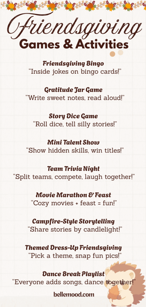 Friendsgiving game Ideas